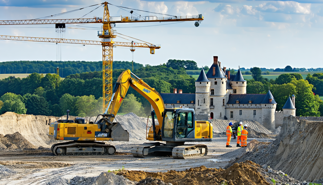 découvrez comment le château royal d'amboise se transforme grâce aux travaux de rénovation menés par des machines de chantier modernes. une métamorphose fascinante au cœur de notre patrimoine.