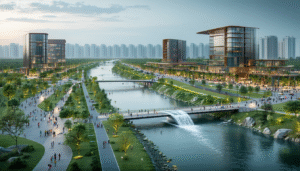 découvrez la conception innovante de la zone du fleuve taiping à shijiazhuang, en chine, réalisée par mla+. ce projet ambitieux met en valeur l'harmonie entre nature et urbanisme, créant un espace de vie vibrant et durable au cœur de la ville.