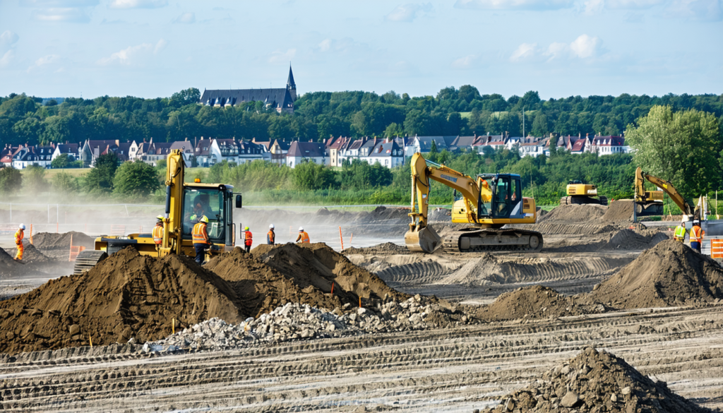 découvrez les travaux de terrassement en cours aux clairions à auxerre, un projet commercial ambitieux visant à revitaliser la zone et à offrir de nouvelles opportunités. restez informé des avancées de ce chantier déterminant pour le développement économique local.